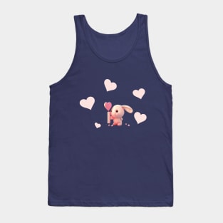 loli cute buny with  pink hearts and pink sucker Tank Top